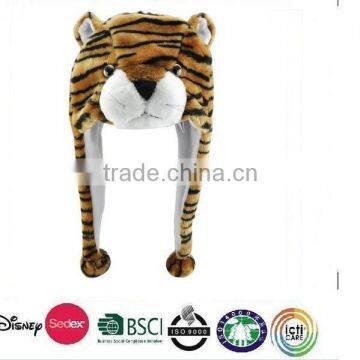 children hat with animal/plush tiger hat/cheap kids hat for sale