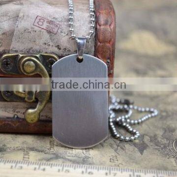 Brushed Finish Stainless Steel Pendant Engraved Dog Tag