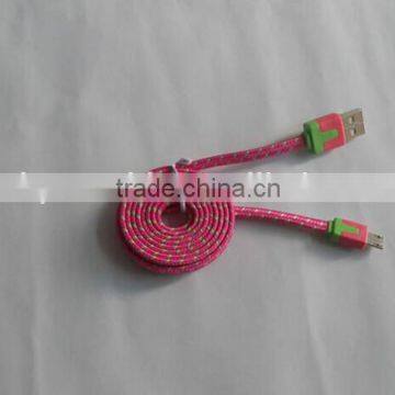 Colorful Data Cable and Charging Flat Micro USB Cable