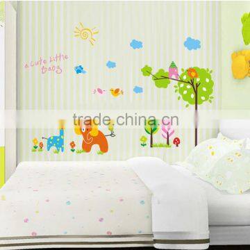 Lovely Animals Tree in the Sun Wall Decal Home Sticker Paper Removable Living Room Bedroom Art Picture DIY Mural Decoration
