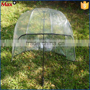 New 10 ribs straight fiber glass transparent helmet umbrella