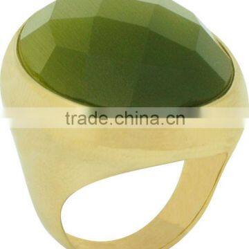 Gold Plated Fashion Ring with natural stone