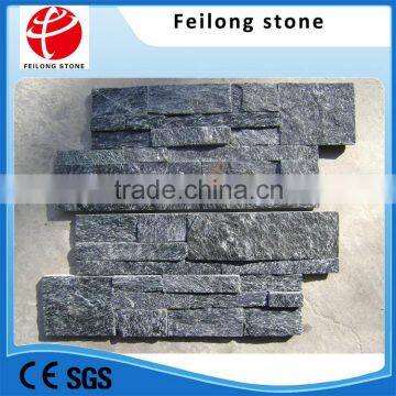 black quartzite stone panels