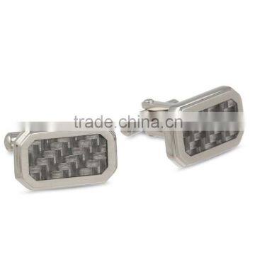 Men's Stainless Steel Carbon Fiber Cufflinks