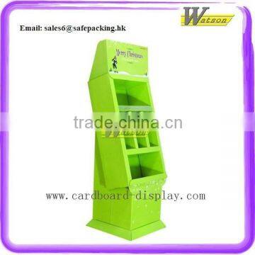 Supermarket Merry Christmas Gifts Display Shelf Floor Cardboard Promotion Pocket Display Stand photo-1
