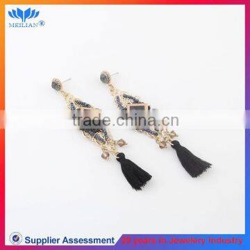 High quality fashion colorful tassel earrings for women with crystal inset