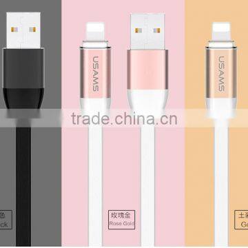 USAMS US-SJ054 U-LIGHT Series Touch Activated Cable for Iphone5/5s/6/6s 1m 2A LED Light Metal Cable for Iphone6plus/6splus photo-6
