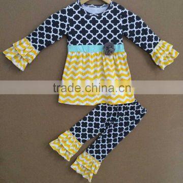 Fashion style western girls outfit baby fall clothing winter girls boutique outfit