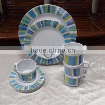 Melamine tableware set for 3 person