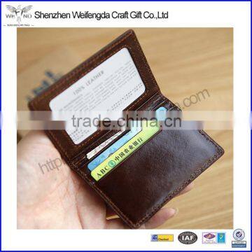 Factory genuine leather bifold credit card holder for men