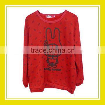 2016 Fashion Products Bros Baby Rinne Pattern Women Printed Long Sleeve Red Sweater