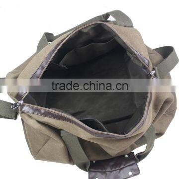 High-capacity Portable Vintage Canvas Duffle Bag With PU Details Supplier's Choice photo-2