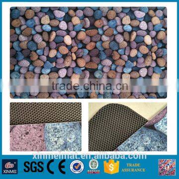 Square stone for print pebble stone flooring mat