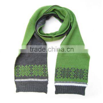 acrylic jacquard long knitted scarf