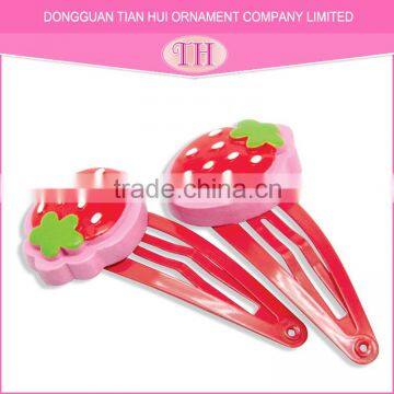 Fashion custom design high quality resin strawberry spot sahpe magnetic hair clip