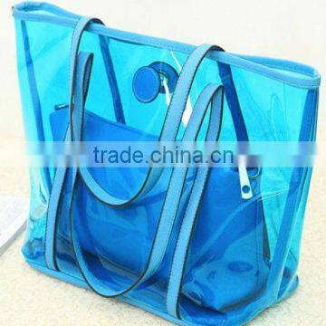 Vinyl large beach pvc handbags with purses