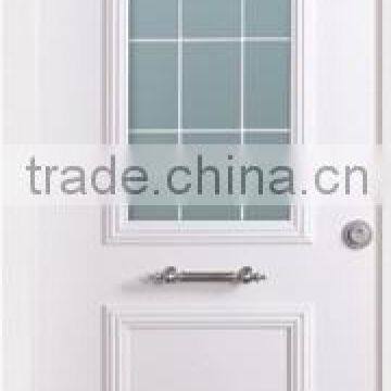 One and a Half Glass Steel Door With Wooden Edge