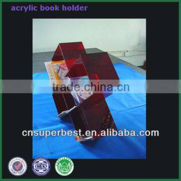 Desk top red acrylic book holder with special design