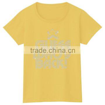 Rhinestone Custom Motif Beautiful Casual Loose t Shirt for Women Girls photo-2