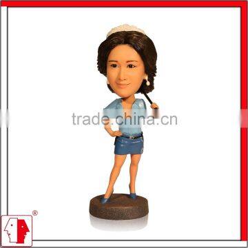 MING PEOPLE custom 7 inches sexy lady bobble head doll for business gift,home decor,personalized birthday gift as mini you