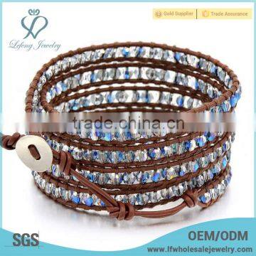 New arrival bohemian leather bracelets,leather beaded wrap bracelet