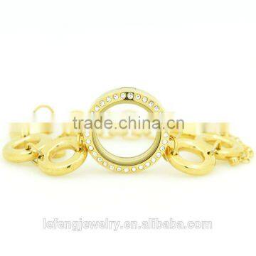 Fashionable Jewelry Cheap Price Stainless Steel Gold Plated Locket Bracelet photo-5