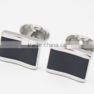 Wholesale Black Stainless Steel Custom Men's Cufflinks photo-6