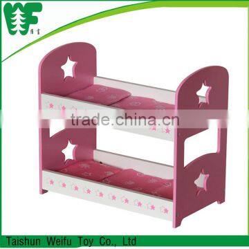 Funny wooden baby doll bunk bed