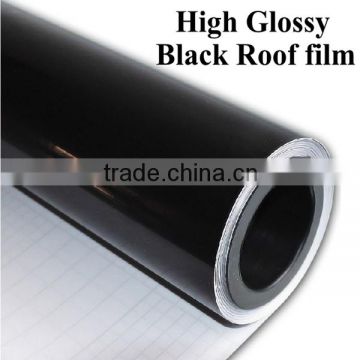 High glossy pvc removable black car vinyl roof with air bubbles