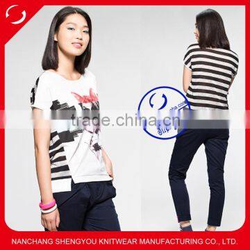 Custom 100 cotton women printing t shirt wholesale china