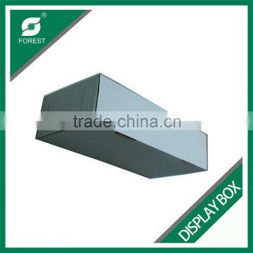 PLAIN WHITE CORRUGATED DISPLAY BOXES TWO BOTTLES VODKA WINE PACKING CARRIERS WITH PLASTIC HANDLE photo-3