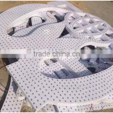 Eye catching punching holes exposed led alphabet letter