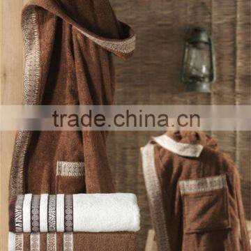 100% cotton plain dyed dobby bathrobe