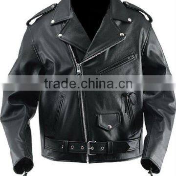 Mens Black Leather Motorcycle Jacket, Classic Style Motorbike Leather Jacket, Leather Jacket for Men