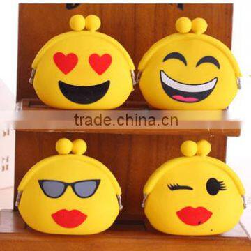 Newest design happy silicone coin bag/coin purse with low price