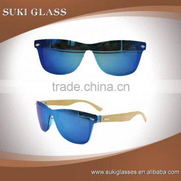 Cheap promotional plastic arm leg temple bamboo wood sunglasses