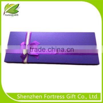 purple ribbon design wedding dress packaging box