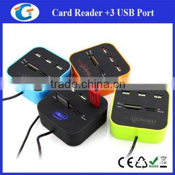 Wired 2.0 USB Hub Combo Card Reader