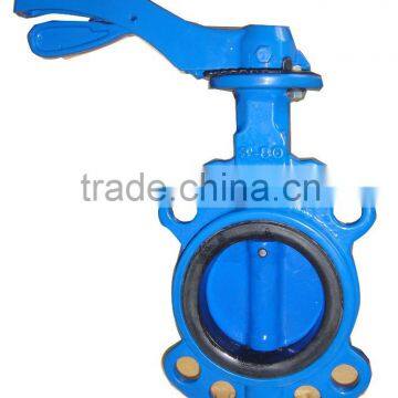 Cast Iron Wafer Type butterfly valve with hand lever DN80