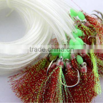 The New 2016 Japan Fishing Hooks 25pcs/1 Bag Longline Traces Flasher Tubing Hook 50cm Fishhook Lure Hook for Fishing photo-4