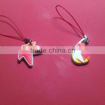 custom shaped phone strap soft pvc