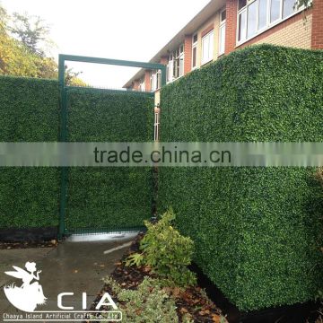 Exterior UV Artificial Fake Boxwood Hedge Fence Panel in Planter for Garden Privacy Screens