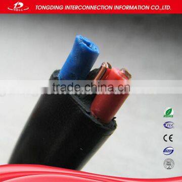 Two cores Flat Electrical Cable with Earth Wire