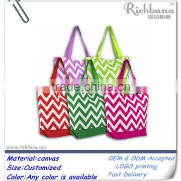 high quality recycle chevron print totes bag