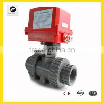 CTF-002 UPVC 2 way 220V electric actuator ball valve for water treament