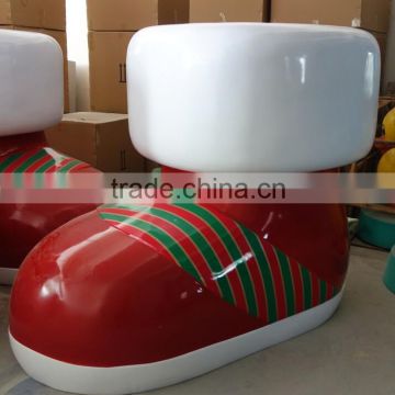 Fiberglass Festival Decoration Red Large Winter Boots