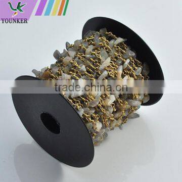 Gemstone Beaded Rosary Chain Wholesale,wire Wrapped Beaded Chain photo-5