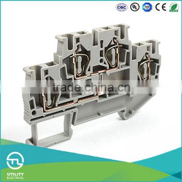 UTL Din Rail Terminals Spring Cage Clamping Wiring Terminal Block Connector 0.5-6mm