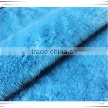 blue 100% polyester artificial fur fabric, super soft