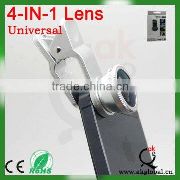Universal Clip Lens 4 in 1 Wide Angle+Macro+Fisheye+CPL Filter Prism Lens photo-5